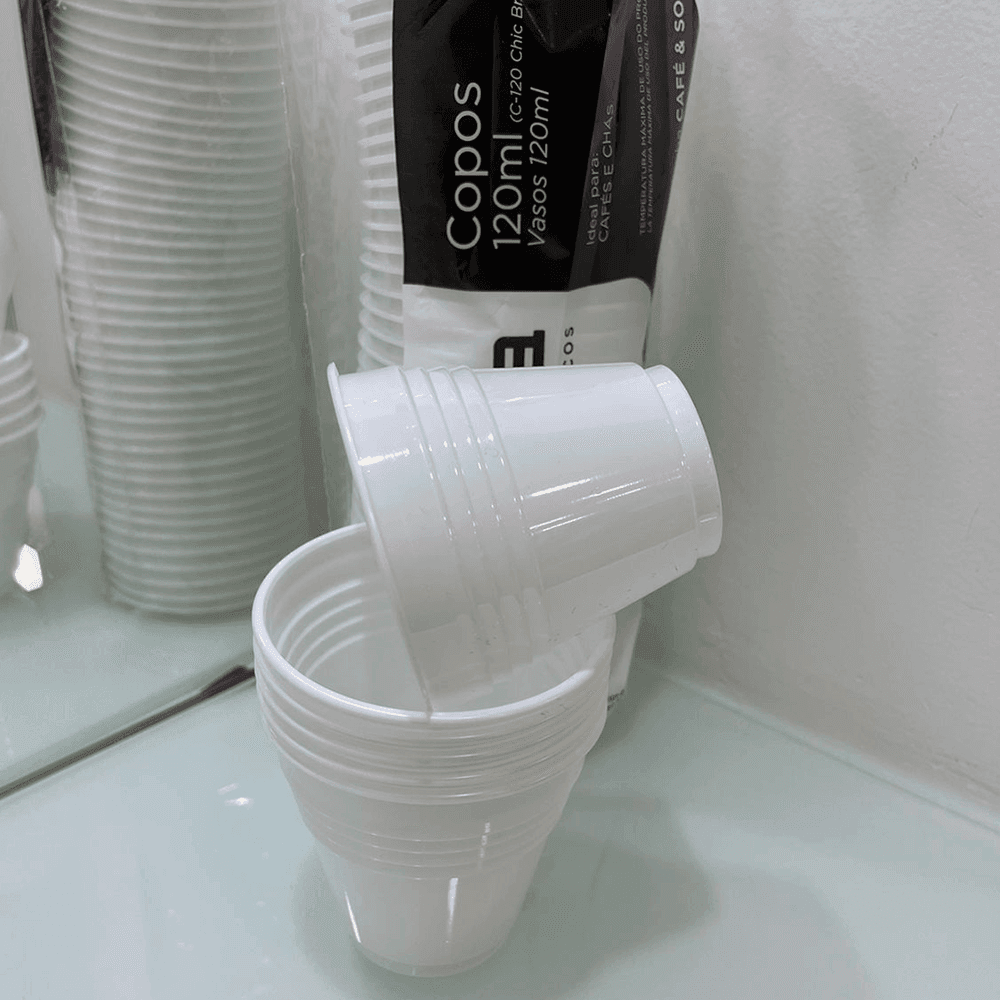 Copo Descartável 120ml Branco Chic Copaza 1.500 unidades