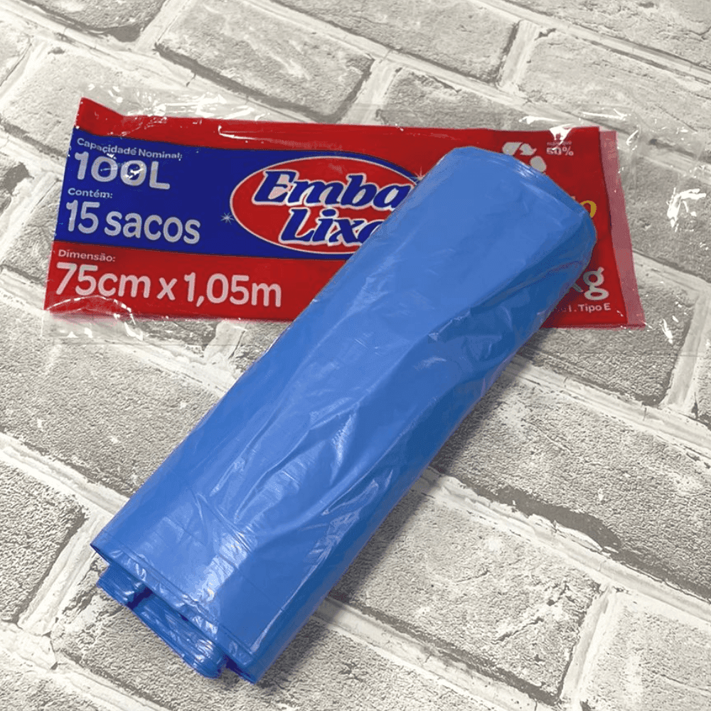 Saco de Lixo Azul Embalixo - 100 litros 15 sacos