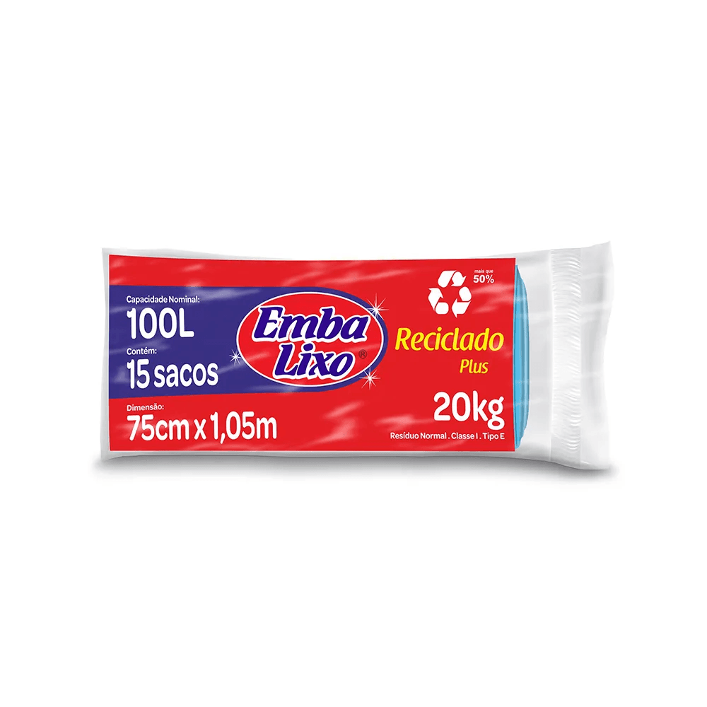Saco de Lixo Azul Embalixo - 100 litros 15 sacos