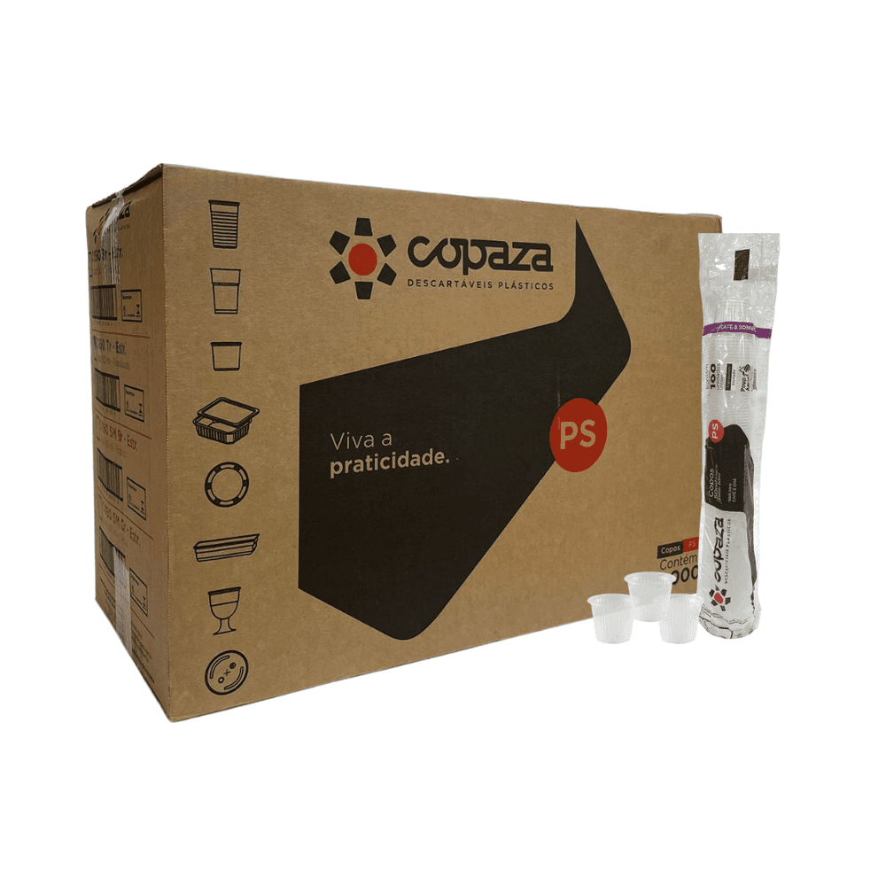 Copo 110ml Branco Liso PS Copaza 3.000 unidades