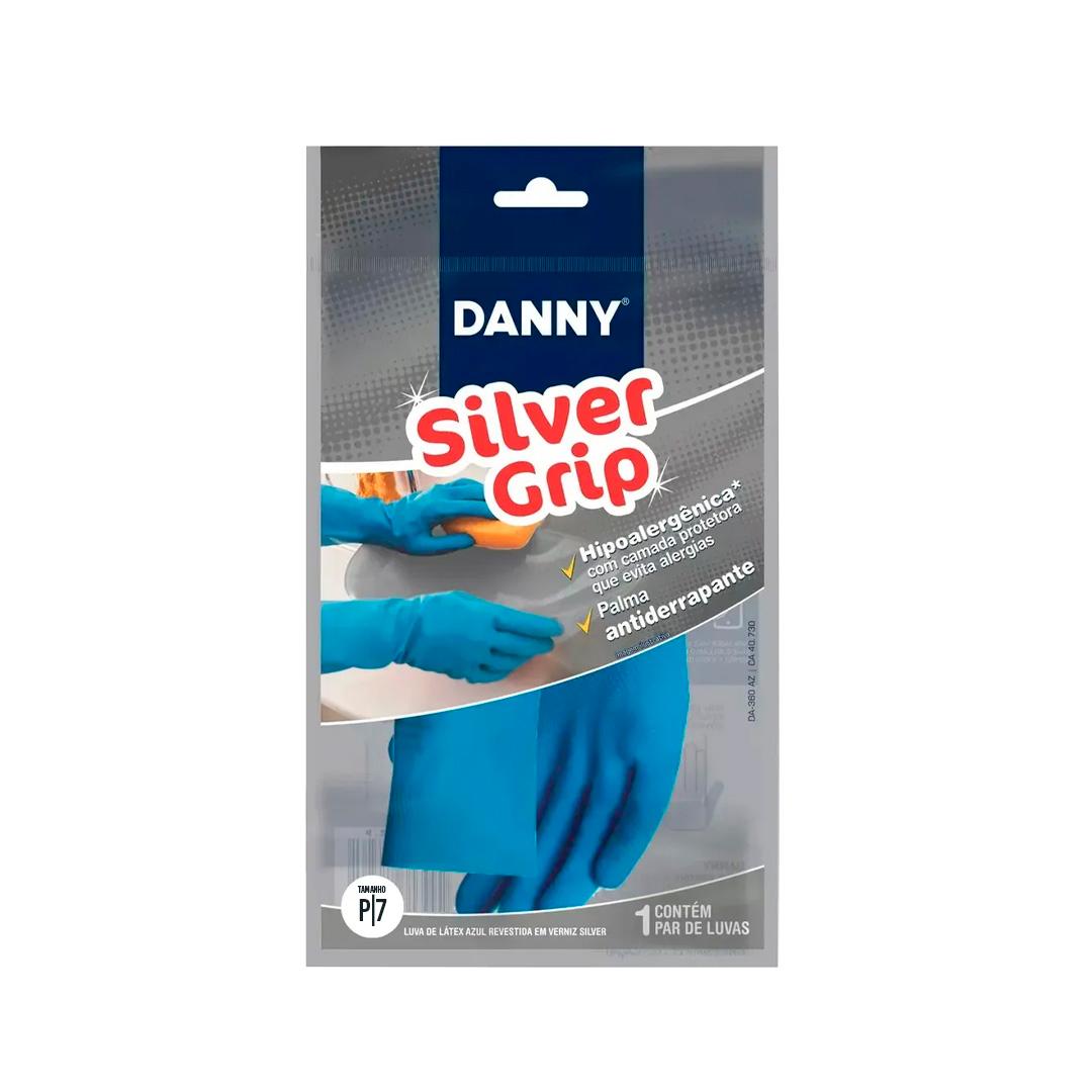 Luva de Látex Antialérgica Amarela Silver Grip M Danny