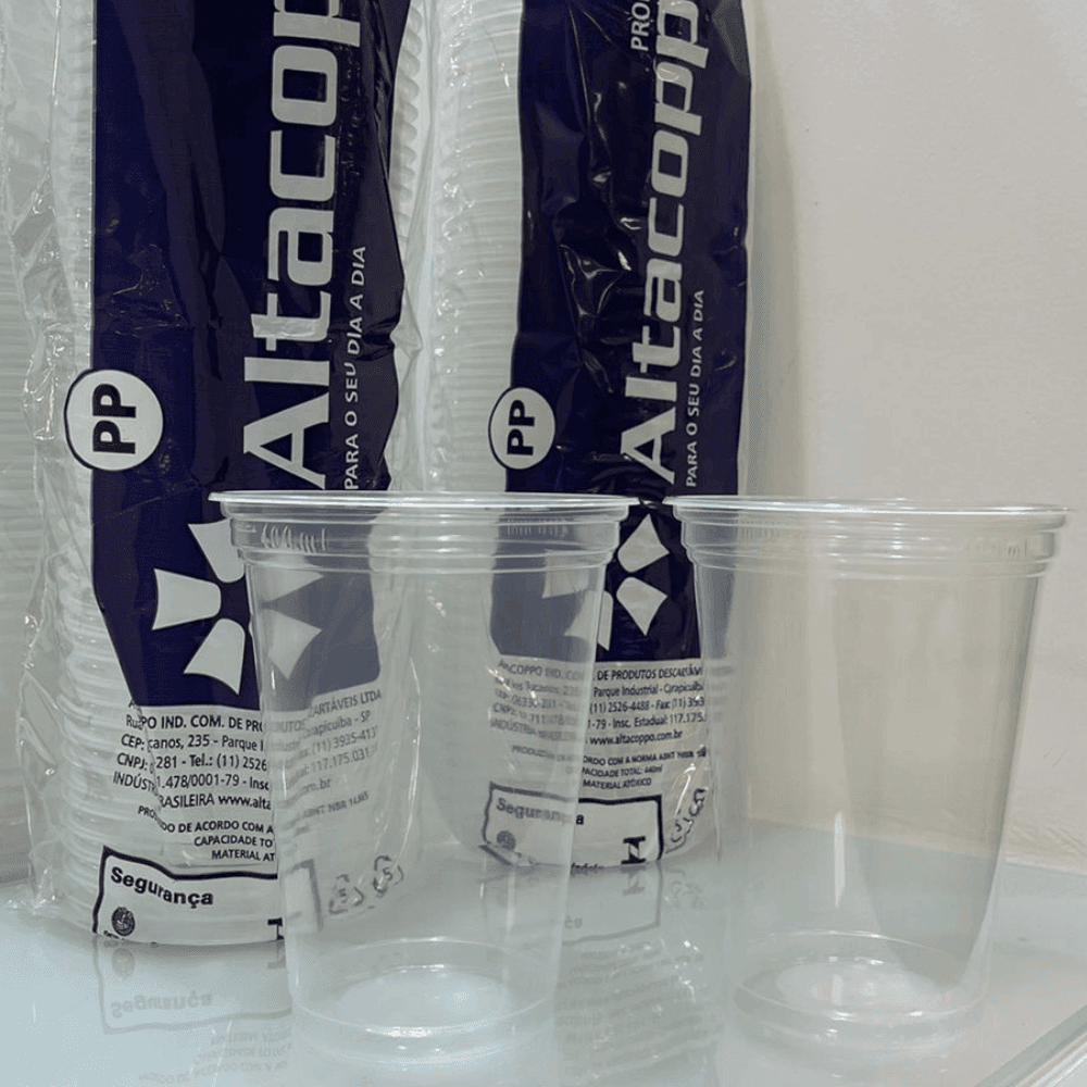 Copo Descartável Transparente Liso 440ml PP Altacoppo 1.000 unidades