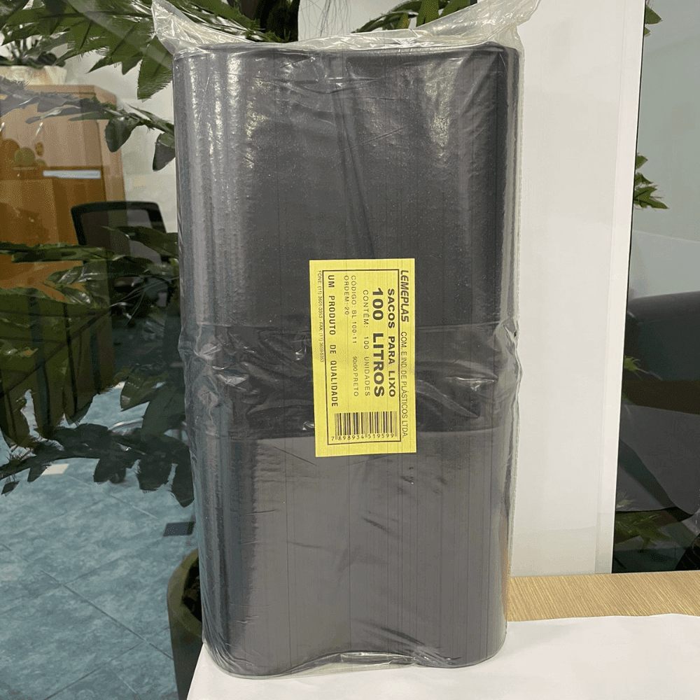 Saco para Lixo Preto 100l Ordem 20 Leme 100 unidades