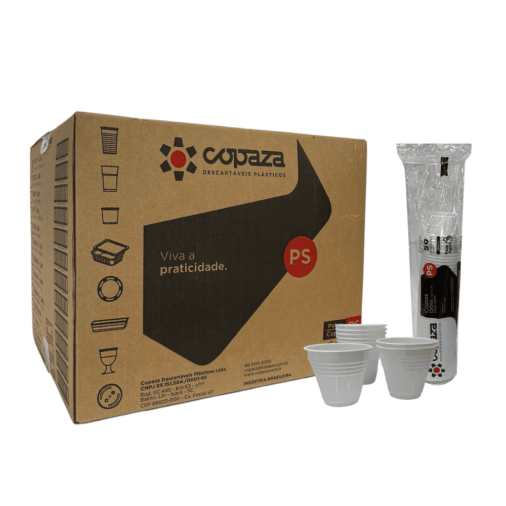 Copo Descartável 120ml Branco Chic Copaza 1.500 unidades