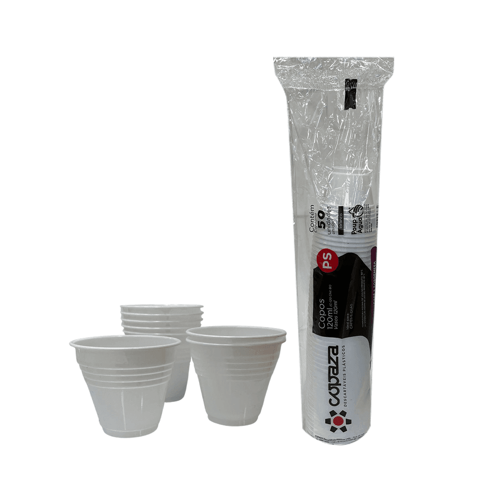 Copo Descartável 120ml Branco Chic Copaza 1.500 unidades