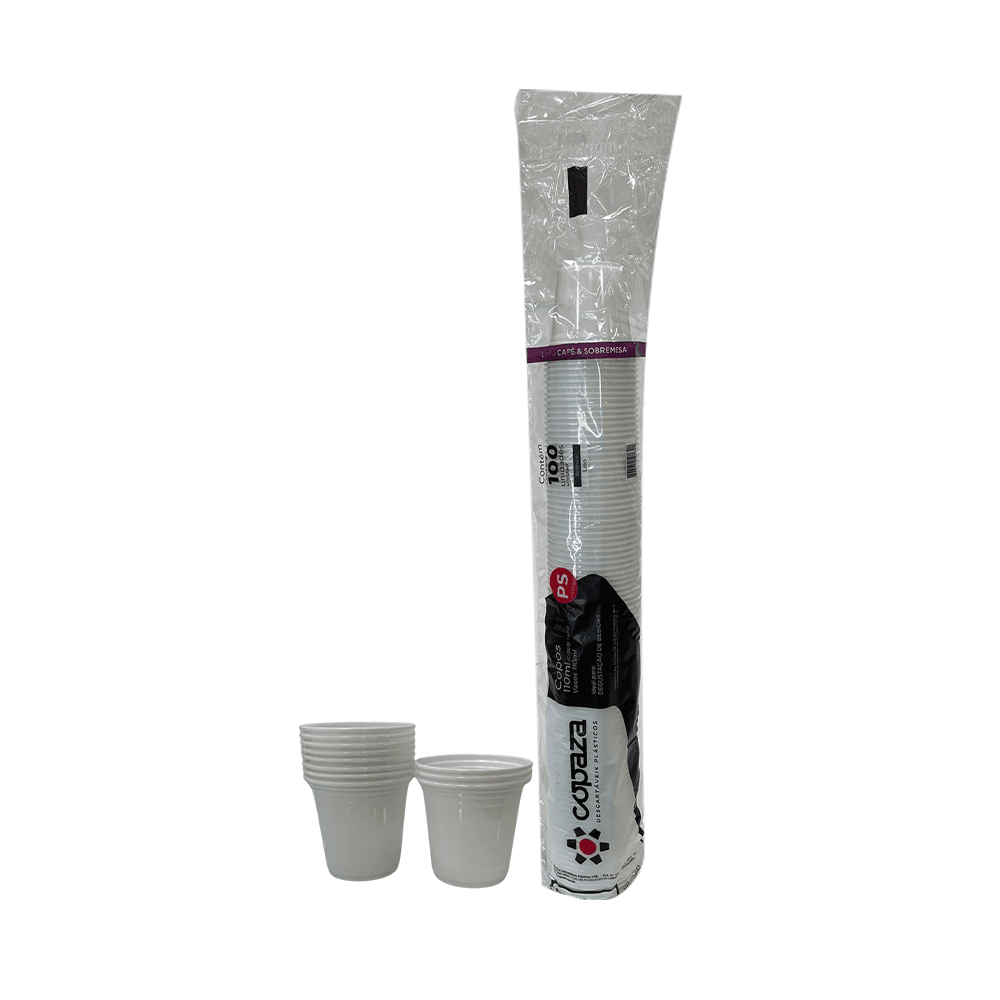 Copo 110ml Branco Liso PS Copaza 3.000 unidades