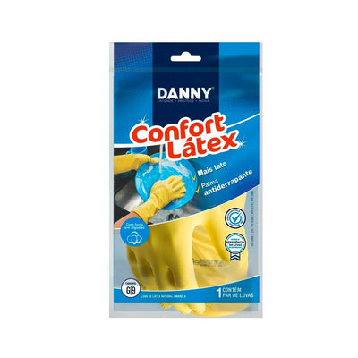 Luva Confort Látex Amarela G Danny