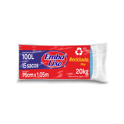 Saco de Lixo Azul Embalixo - 100 litros 15 sacos