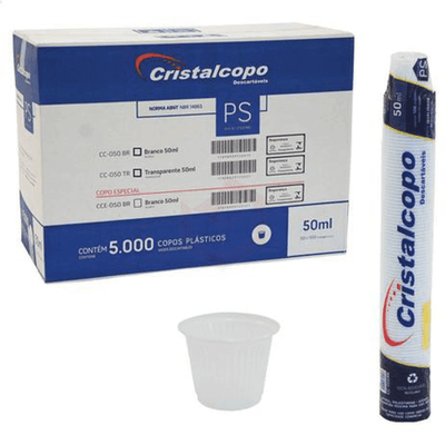 Copo 50ml Translúcido PS Cristalcopo 5.000 unidades